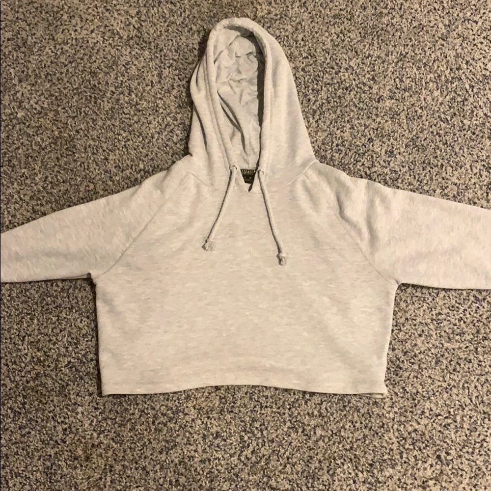 Revamped cropped light grey hoodie